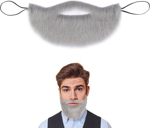 Yan Dream Men Fake Beard Adult False Mustache with Elastic Band Costume Facial Hair for Cosplay Party in Kuwait