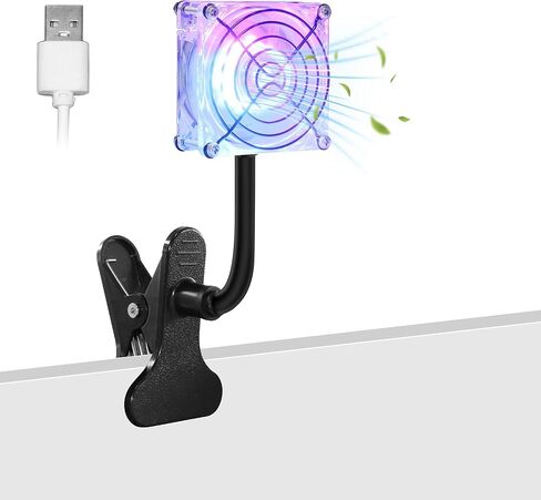 3.62" USB Clip on Fan 5V USB Boost 12V 3Pin Adapter with On/Off Switch Cooling Fan for Desktop Bed Frame and DIY Cooling Projects in Kuwait