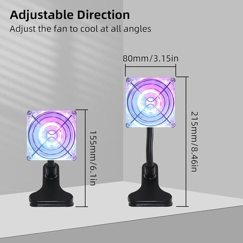 3.62" USB Clip on Fan 5V USB Boost 12V 3Pin Adapter with On/Off Switch Cooling Fan for Desktop Bed Frame and DIY Cooling Projects in Kuwait