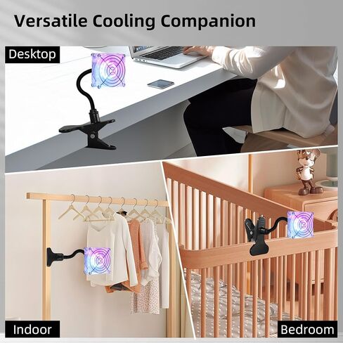 3.62" USB Clip on Fan 5V USB Boost 12V 3Pin Adapter with On/Off Switch Cooling Fan for Desktop Bed Frame and DIY Cooling Projects in Kuwait