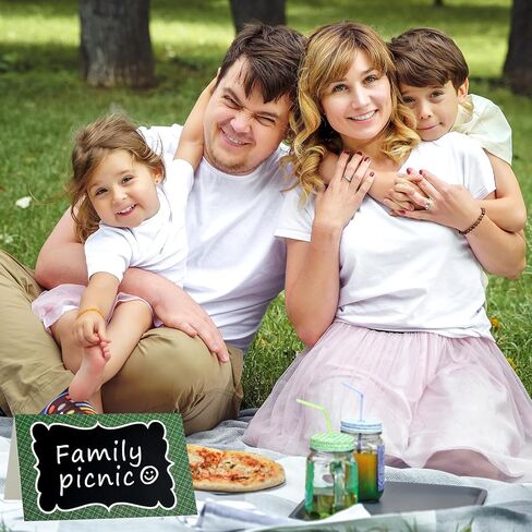 24Pcs Picnic Party Decorations 4 x 6 Inch Picnic Party Chalkboard, Double Sided Red Mini Chalkboards Signs for Food Message Picnic BBQ Baby Shower Wedding Party Event Decorations in Kuwait