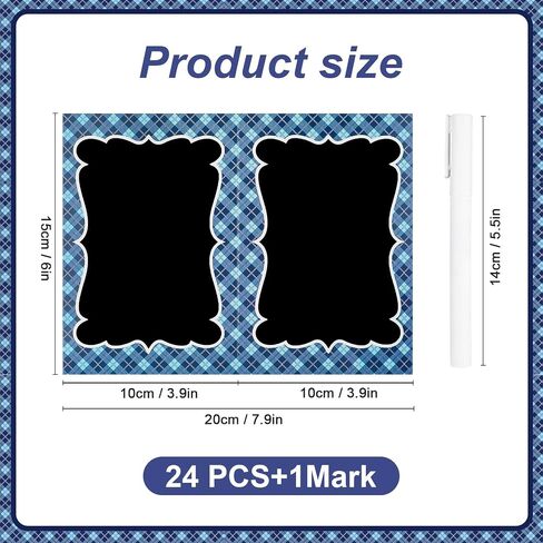 24Pcs Picnic Party Decorations 4 x 6 Inch Picnic Party Chalkboard, Double Sided Red Mini Chalkboards Signs for Food Message Picnic BBQ Baby Shower Wedding Party Event Decorations in Kuwait