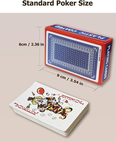 أوراق اللعب الكلاسيكية ، Deck of Cards القياسية ، دائمة وسلسة للبوكر ، Blackjack ، وجميع ألعاب الورق للعبة طاولة الحفلات العائلية (أحمر) in Kuwait