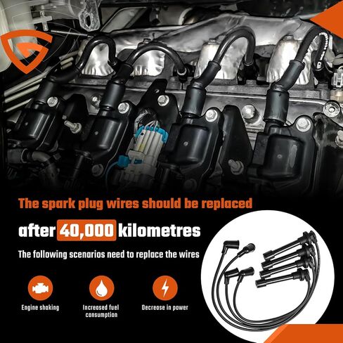 High Heat Spark Plug Wires Set of 8 Compatible with Chevrolet Chevy Silverado Suburban Tahoe, Fit for GMC Sierra Yukon - V8 Engine Replaces# M8-48322,48322R in Saudi Arabia