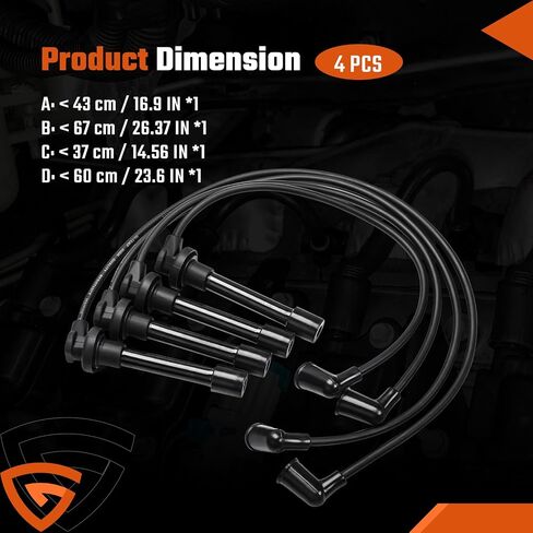 High Heat Spark Plug Wires Set of 8 Compatible with Chevrolet Chevy Silverado Suburban Tahoe, Fit for GMC Sierra Yukon - V8 Engine Replaces# M8-48322,48322R in Saudi Arabia