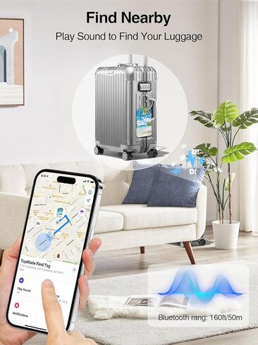 علامة الأمتعة الذكية المصنوعة من Topmade مع Apple Find ، علامات الأمتعة الجلدية المتميزة للحقيبة ، وأكياس السفر ، وحقائب الظهر ، وعلامة حقيبة مضادة للضوء للسفر مع بطاقة خصوصية اسم ، قابلة لإعادة الشحن in Kuwait