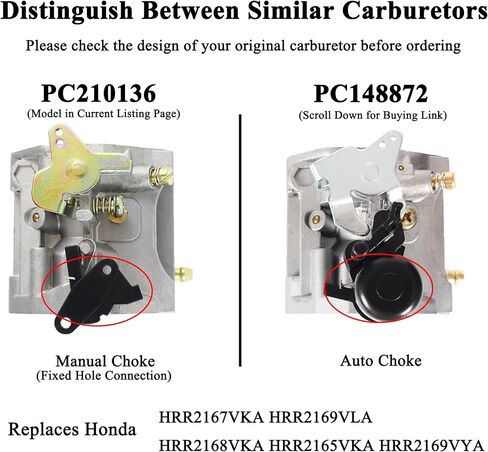HRR2169VYA HRR2168VKA Carburetor for Honda HRR2165VKA HRR2167VKA HRR2166VKA HRR2169VLA HRR2168VYA HRX2172VKA HRR2168PKA Lawn Mower Part 16100-Z8B-871 in Saudi Arabia