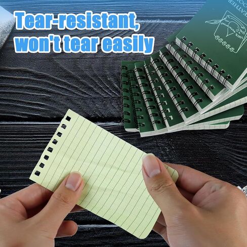 8Pcs Waterproof Notebooks, 3x5 Writing in the Rain Pocket Notebook, Top Spiral Field Mini Notepad for Police Military Men Outdoor Activities（Colorful） in Saudi Arabia