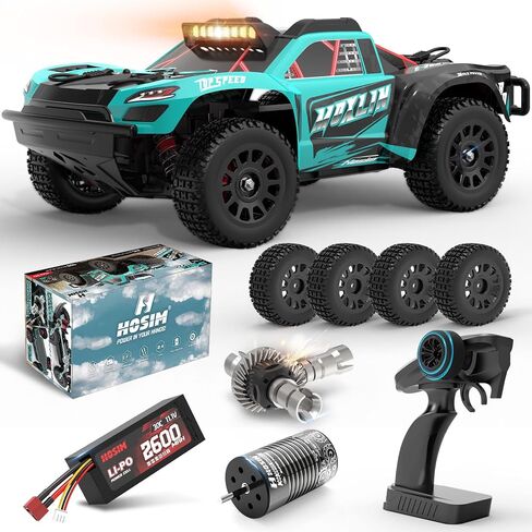 Hosim 1/14 سيارات RC بدون فرش للبالغين بسرعة 50 ميلاً في الساعة ، وشاحنات RC 4x4 جميع التضاريس على الطريق مقاوم للماء عالي السرعة RC Car التحكم عن بعد الشاحنة Carro de Control Remoto Para مع بطارية 3S in Kuwait