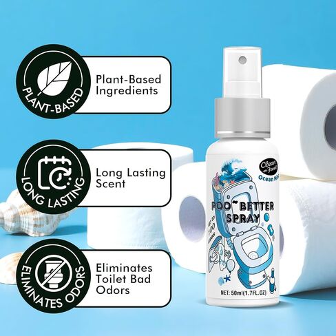 Clean-n-Fresh Toilet Spray, Variety Pack of 3 - Citrus/Lavender/Hibiscus, Bathroom & Toilet Odor Elimination, Travel Size 1.7 Fl Oz Each, Total 5.1 Fl Oz in Saudi Arabia