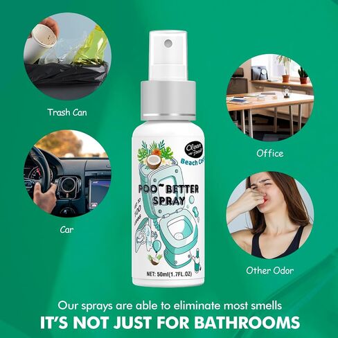 Clean-n-Fresh Toilet Spray, Variety Pack of 3 - Citrus/Lavender/Hibiscus, Bathroom & Toilet Odor Elimination, Travel Size 1.7 Fl Oz Each, Total 5.1 Fl Oz in Saudi Arabia