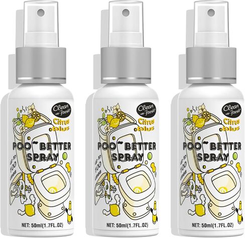 Clean-n-Fresh Toilet Spray, Variety Pack of 3 - Citrus/Lavender/Hibiscus, Bathroom & Toilet Odor Elimination, Travel Size 1.7 Fl Oz Each, Total 5.1 Fl Oz in Saudi Arabia