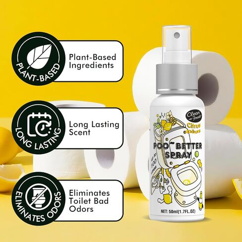 Clean-n-Fresh Toilet Spray, Variety Pack of 3 - Citrus/Lavender/Hibiscus, Bathroom & Toilet Odor Elimination, Travel Size 1.7 Fl Oz Each, Total 5.1 Fl Oz in Saudi Arabia