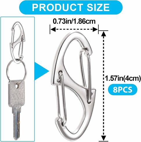 12pcs Zipper Anti Theft Locks, S Dual Opening Spring Carabiner for Backpacks, Zinc Alloy Zipper Pller Replacement for Camping Hiking Fishing Traveling- Black in Saudi Arabia