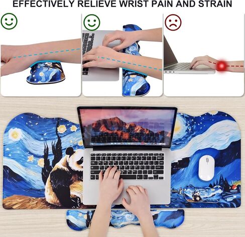 مجموعة دعم معصم Megrez Memory Memory Foam ، وسادة المكتب + راحة معصم + لوحة مفاتيح ، راحة معصم ، حصيرة لوحة مكتب الموجة غير المنقولة للمنزل/المكتب ، سماء غروب الشمس in Saudi Arabia