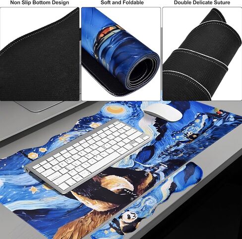 مجموعة دعم معصم Megrez Memory Memory Foam ، وسادة المكتب + راحة معصم + لوحة مفاتيح ، راحة معصم ، حصيرة لوحة مكتب الموجة غير المنقولة للمنزل/المكتب ، سماء غروب الشمس in Saudi Arabia