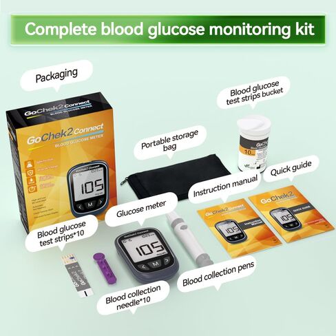 MicroTech Glucometer Kit 10 Strips & Lancets, No Coding, 500 Storage, Wider HCT for Family in Kuwait