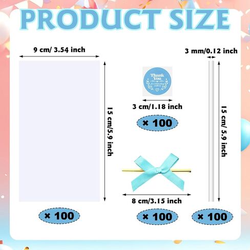 wavwavw 100 pcs clear rice krispy facs with bhite sticks ripbon stickers 2 pcs silicone crispy bar joll for rice krispie يعالج الهدايا إعطاء حقيبة شوكولاتة لحفلات التعبئة والتغليف in Saudi Arabia
