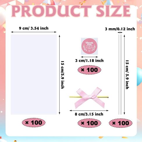 Wavwavw 100 Pcs Clear Rice Krispy Treat Bags with White Sticks Ribbon Stickers 2 Pcs Silicone Crispy Cereal Bar Mold for Rice Krispie Treats Gift Giving Bag Chocolate Dessert Party Packaging Supplies in Saudi Arabia