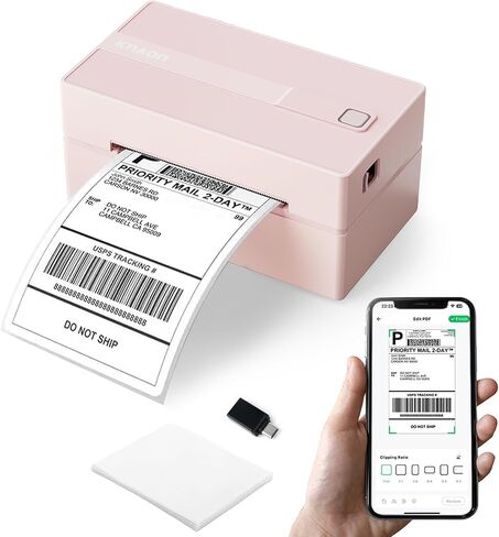 Bluetooth Thermal Shipping Label Printer, 4x6 Wireless Thermal Address Label Printer for Small Bussiness, Compatible with iPhone,Android,Windows,Mac,Chromebook –Works with eBay Shopify USPS&More in Kuwait