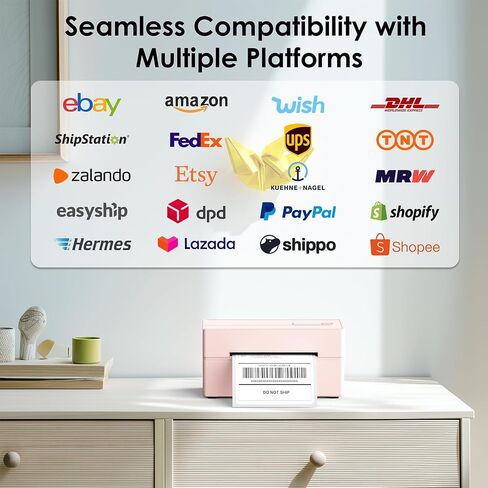 Bluetooth Thermal Shipping Label Printer, 4x6 Wireless Thermal Address Label Printer for Small Bussiness, Compatible with iPhone,Android,Windows,Mac,Chromebook –Works with eBay Shopify USPS&More in Kuwait