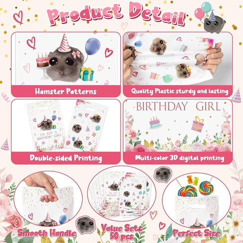 Tulip Party Favor Bags - 50Pcs Spring Tulip Eucalyptus Leaves Camellia Goody Candy Treat Gifts Bags, Spring Floral Theme Party Decorations for Girls Women Birthday Wedding Bridal Shower Supplies in Saudi Arabia