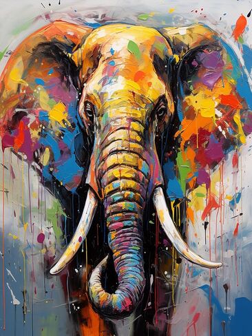 Bimkole 5D Diamond Art Kits for Adults Elephant Spring, Full Drill DIY Rhinestone Embroidery Set Paint with Diamonds Art by Number Kits Cross Stitch Home Wall Craft Decoration 12x16 inch in Saudi Arabia