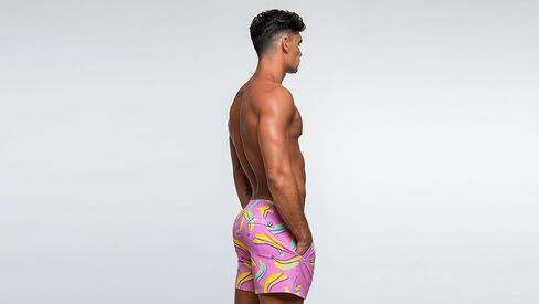 Rounderbum Mens Swimwear | Beach Shorts | Padded Technology | Quick Dry | Drawstring | Bathing Suits | Swim Shorts | Pineapple | Small in Kuwait