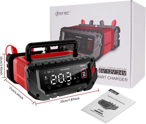 16 Amp Battery Charger, Car Battery Charger 6V 12V 24V Lithium,Lifepo4,Lead-Acid(AGM/Gel/SLA..),Battery Maintainer, Trickle Charger, and Battery Desulfator for Car,Boat,Motorcycle… in Kuwait