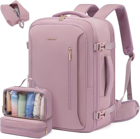 LOVEVOOK Travel Backpack For Women,42L Carry On Backpack Flight Approved,TSA Personal Item Travel Bag Fits 17.5 Inch Laptop,Business Weekender Overnight Daypack with Toiletry Bag and Cubes in Saudi Arabia