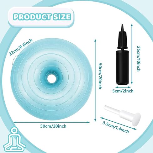 Lewtemi 1 Pcs Flexible Seating for Classroom 16.8 Inch Inflatable Yoga Ball Chairs with Inflator Donut Exercise Ball Chair Cushion Seat for Kids Student Sensory Balance Home Office (Pink) in Kuwait