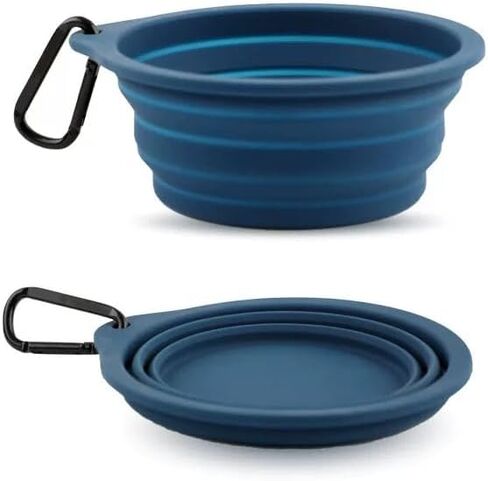 Collapsible Travel Pet Bowl with Carabiner, Portable Silicone Dog Bowl (Purple) in Saudi Arabia