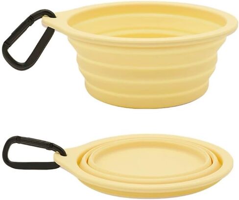 Collapsible Travel Pet Bowl with Carabiner, Portable Silicone Dog Bowl (Purple) in Saudi Arabia