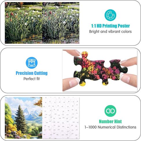 Motiloo الوطنية الكعك 500 قطعة للألغاز للبالغين - موضوع العلم الأمريكي ، مع ألغاز العمل الفني الأحمر والأزرق النابض بالحياة للعائلة العائلية وديكور المنزل in Kuwait