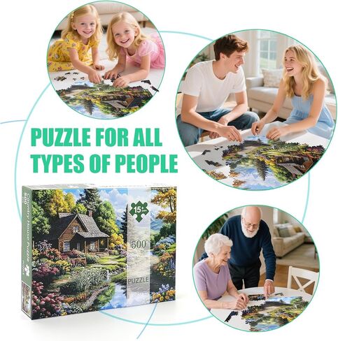 Motiloo الوطنية الكعك 500 قطعة للألغاز للبالغين - موضوع العلم الأمريكي ، مع ألغاز العمل الفني الأحمر والأزرق النابض بالحياة للعائلة العائلية وديكور المنزل in Kuwait