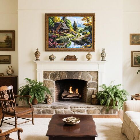 Motiloo الوطنية الكعك 500 قطعة للألغاز للبالغين - موضوع العلم الأمريكي ، مع ألغاز العمل الفني الأحمر والأزرق النابض بالحياة للعائلة العائلية وديكور المنزل in Kuwait