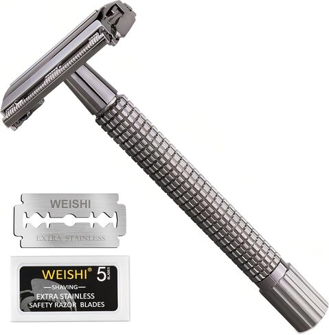 WEISHI Safety Razor Double Edge Nostalgic Long Handle Butterfly Open Razor in Kuwait