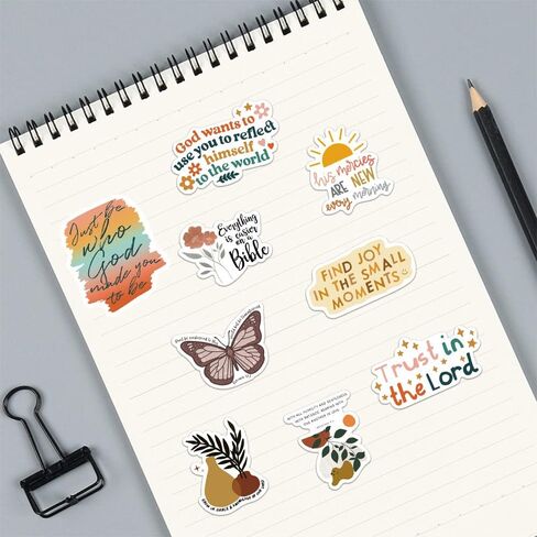 100 Bible Verse & Positive Affirmations Stickers - Inspirational Vinyl Decals for Water Bottles, Journals, Cars - Teens, Women, Church Members in Saudi Arabia