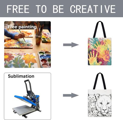 ORJ 12PCS Sublimation Tote Bags, blank canvas tote bags for sublimation,polyester tote bags for DIY Crafting and Decorating 12.2 * 14.2 in in Kuwait