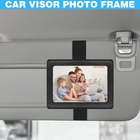 2Pcs Car Picture Holder, Acrylic Magnetic Personalized Photo Holder Car Accessories Car Photo Holder Car Visor Clip, Personalized Car Picture Frame, Suitable for Adding Family or Personal Photos in Saudi Arabia