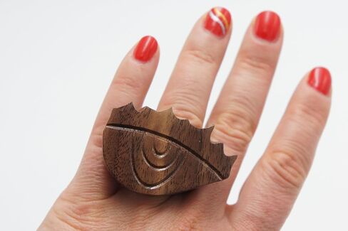 Handcarved Wood Heart Ring with Crystals – Unique Handmade Wooden Statement Ring for Women, Adjustable Boho Jewelry, Natural Wood Engagement Gift, Artisan Fashion Accessory in Kuwait