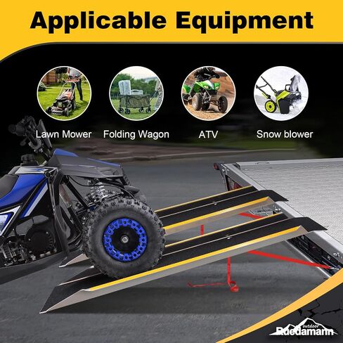 Ruedamann 47" Aluminum Shed Ramp, 1PC 600 LBS Capacity Loading Ramp for Motorcycle, 11 3/16" Wide Non-Slip Ramps for Shed Entry, ATV, UTV, Lawn Mower, Trailer, E-Bike in Saudi Arabia