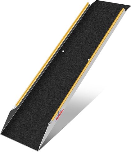 Ruedamann 47" Aluminum Shed Ramp, 1PC 600 LBS Capacity Loading Ramp for Motorcycle, 11 3/16" Wide Non-Slip Ramps for Shed Entry, ATV, UTV, Lawn Mower, Trailer, E-Bike in Kuwait