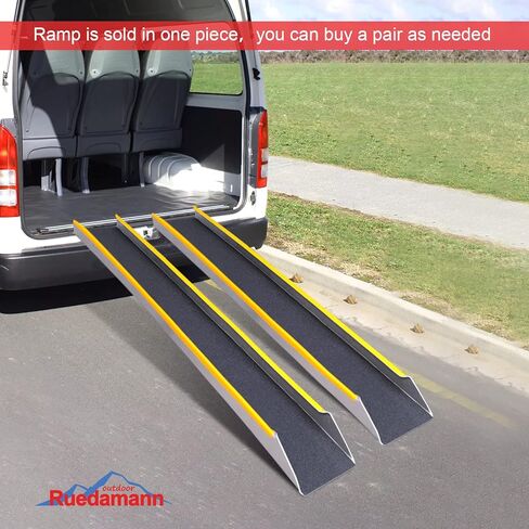 Ruedamann 47" Aluminum Shed Ramp, 1PC 600 LBS Capacity Loading Ramp for Motorcycle, 11 3/16" Wide Non-Slip Ramps for Shed Entry, ATV, UTV, Lawn Mower, Trailer, E-Bike in Kuwait
