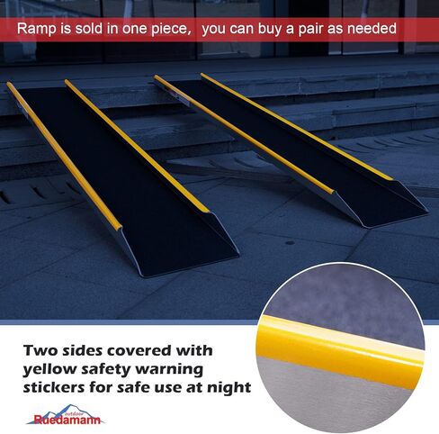 Ruedamann 47" Aluminum Shed Ramp, 1PC 600 LBS Capacity Loading Ramp for Motorcycle, 11 3/16" Wide Non-Slip Ramps for Shed Entry, ATV, UTV, Lawn Mower, Trailer, E-Bike in Kuwait