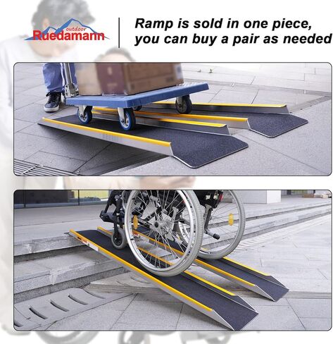 Ruedamann 47" Aluminum Shed Ramp, 1PC 600 LBS Capacity Loading Ramp for Motorcycle, 11 3/16" Wide Non-Slip Ramps for Shed Entry, ATV, UTV, Lawn Mower, Trailer, E-Bike in Kuwait