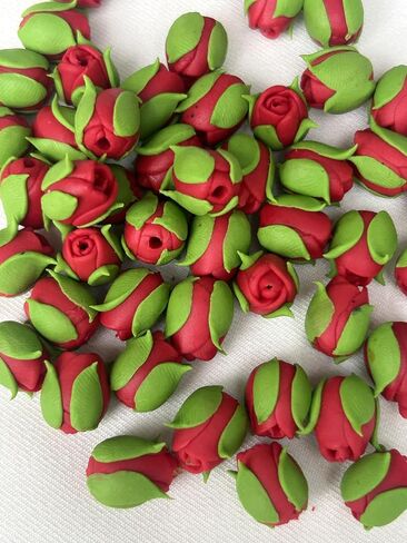 50 PCS حبات الطين الوردية الصغيرة لصنع المجوهرات ، DIY ، لوازم الحرف (الوردي) in Saudi Arabia