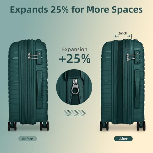 LARVENDER Carry On Luggage 22x14x9 Airline Approved, 20 Inch Hardshell & Lightweight PP Carry On Suitcase for Women with Spinner Wheels TSA Lock, Light Pink in Kuwait