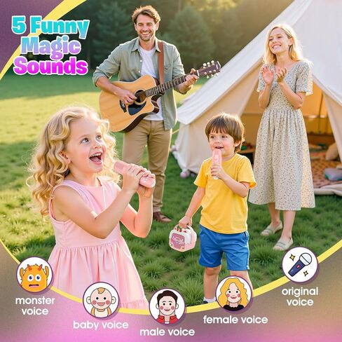 Mini Karaoke Machine for Kids Girls: Unicorn Portable Bluetooth Speakers with 2 Wireless Mic Toys for Girls Age 4-6 7 8 9 Years Old Girl Gifts Birthday Gifts for 5 6 7 8 9 10 11 Years Teens Purple in Kuwait