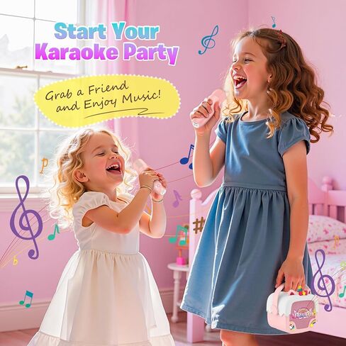 Mini Karaoke Machine for Kids Girls: Unicorn Portable Bluetooth Speakers with 2 Wireless Mic Toys for Girls Age 4-6 7 8 9 Years Old Girl Gifts Birthday Gifts for 5 6 7 8 9 10 11 Years Teens Purple in Kuwait